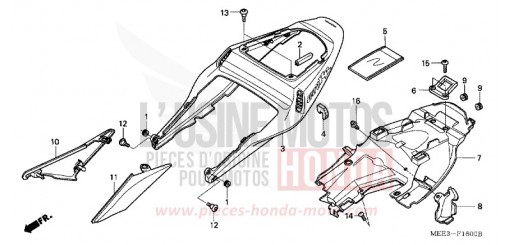 CAPOT ARRIERE (CBR600RR3/4) CBR600RR4 de 2004